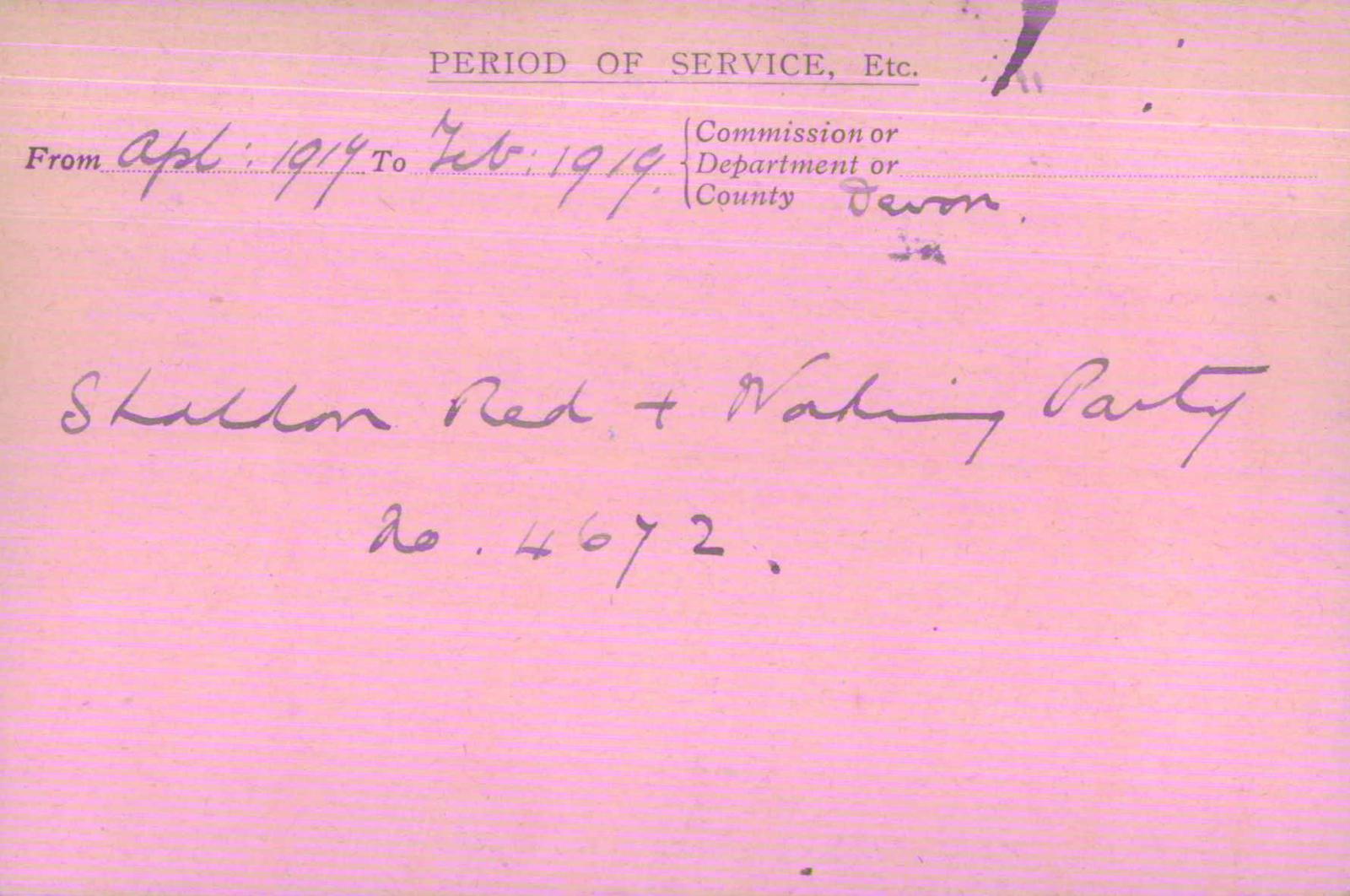 Voluntary Aid Detachment (VAD) Card. ©2018 British Red Cross (CC BY-NC 2.0 UK)