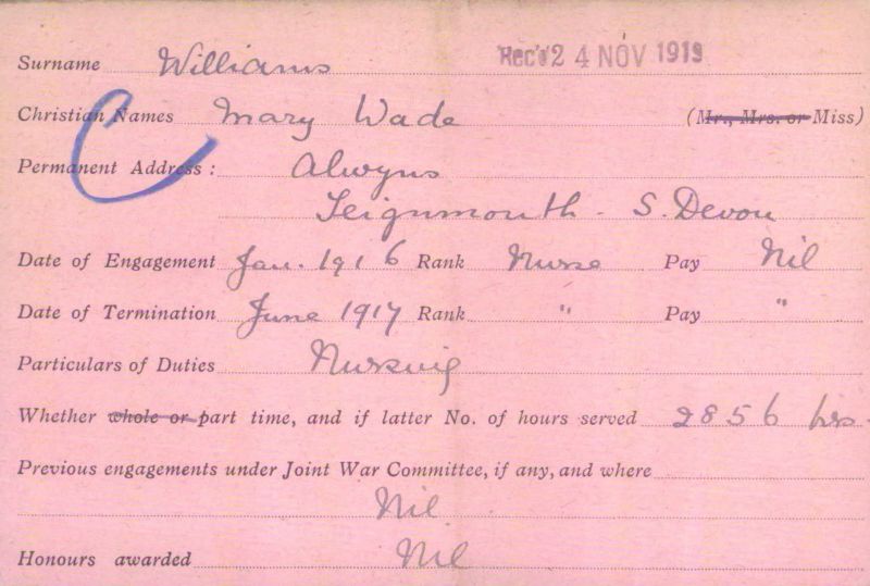 Voluntary Aid Detachment (VAD) Card. ©2018 British Red Cross (CC BY-NC 2.0 UK)
