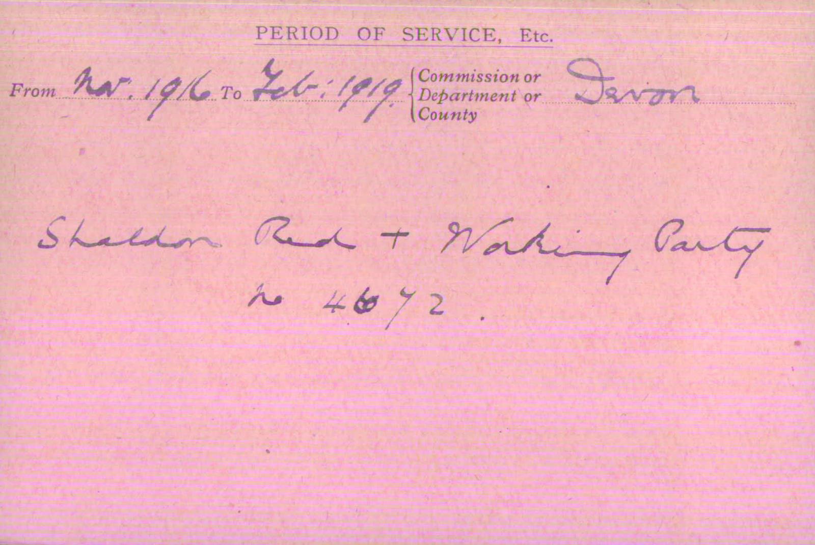 Voluntary Aid Detachment (VAD) Card. ©2018 British Red Cross (CC BY-NC 2.0 UK)